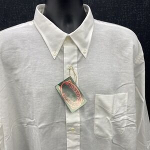 Mens Boston Traders Button Down White Dress Shirt‎ Long Sleeve Size 18 34/35 NWT